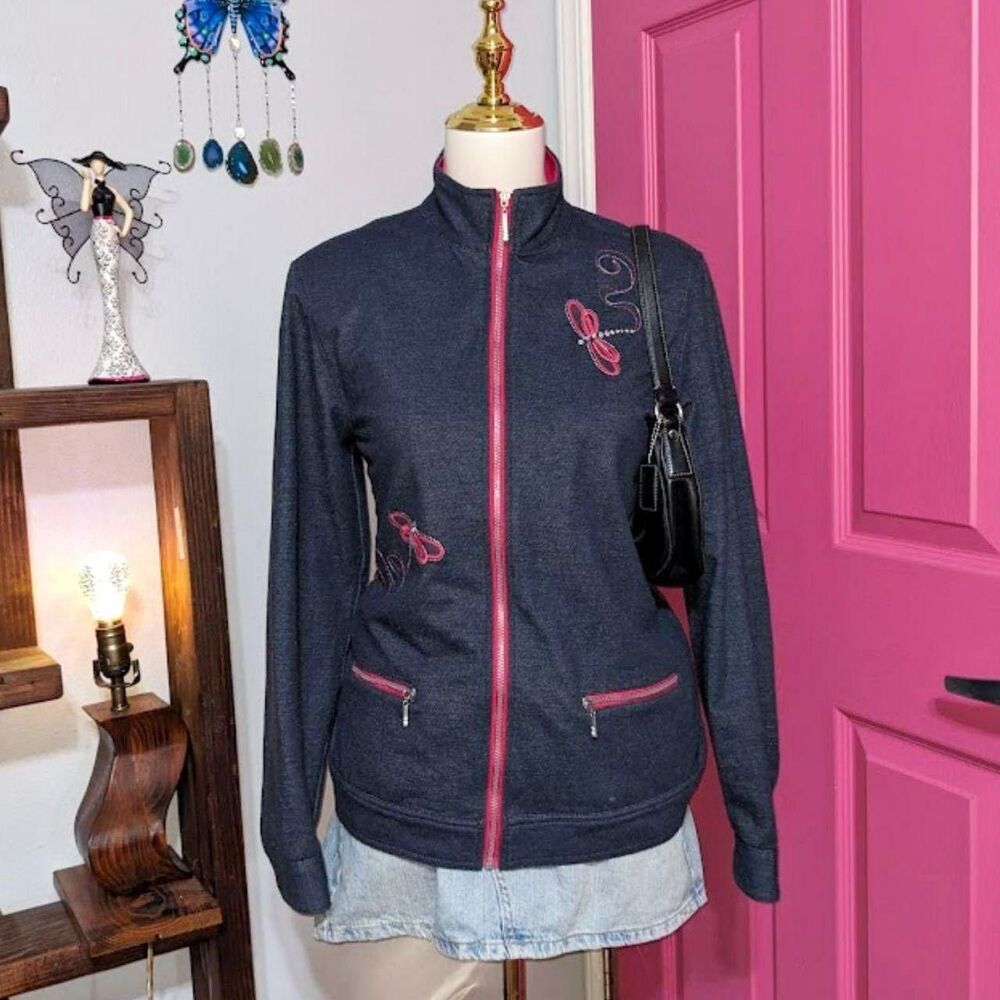 Alfred-dunner Women's Navy and Red Jacket